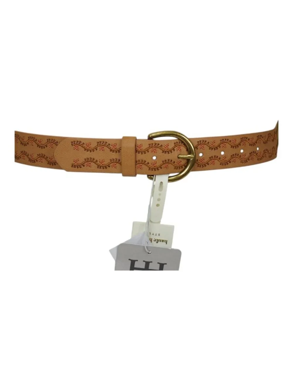 Haute Hippie Tan Leather Belt With Gold Buckle Womens Size M Vachetta